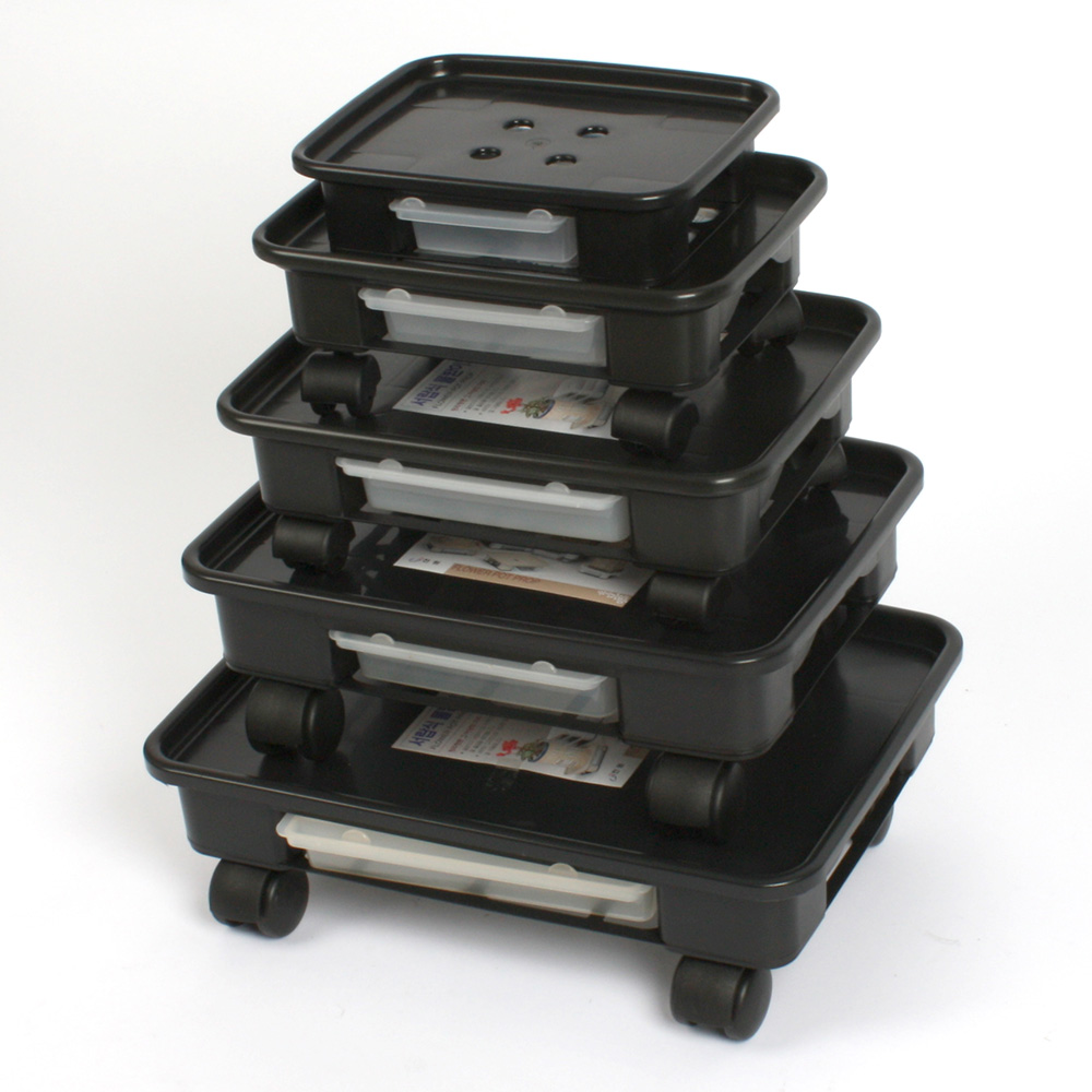 이동식화분받침대 정사각형 소형1호 물받이받침 서랍식화분 이미지 2