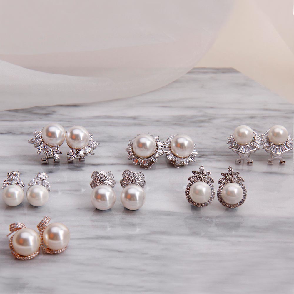 혼주귀걸이 진주 한복 귀걸이 스와로브스키 귀찌 웨딩 스왈 크림로즈 흑진주 쥘리앙