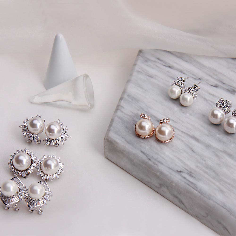 혼주귀걸이 진주 한복 귀걸이 스와로브스키 귀찌 웨딩 스왈 크림로즈 흑진주 쥘리앙