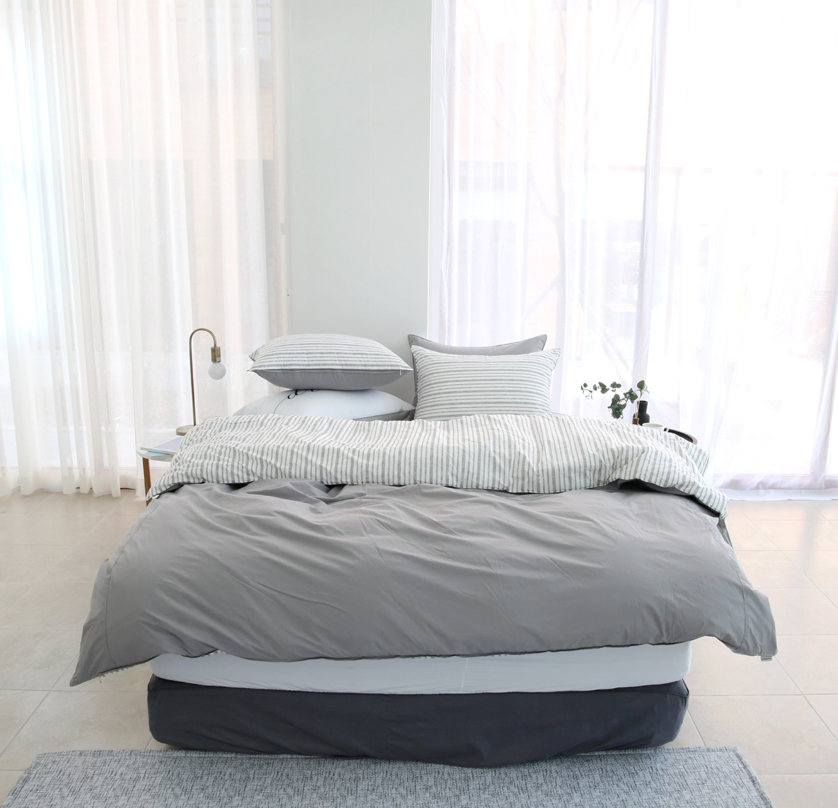 호텔침구 이불세트 코튼스트라이프 알러지케어 사계절 이불 신혼침구 Q