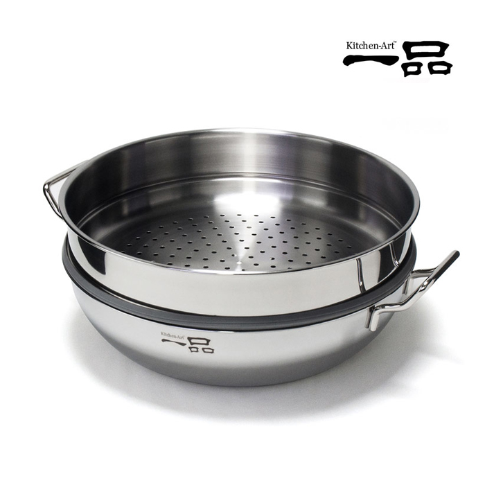 키친아트 일품 통3중 스텐 2단 찜냄비 찜기 28cm - 상세 이미지 3
