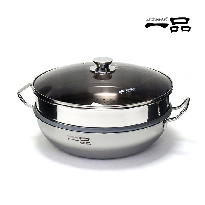 키친아트 일품 통3중 스텐 2단 찜냄비 찜기 28cm / 30cm / 36cm - 상세 이미지 5