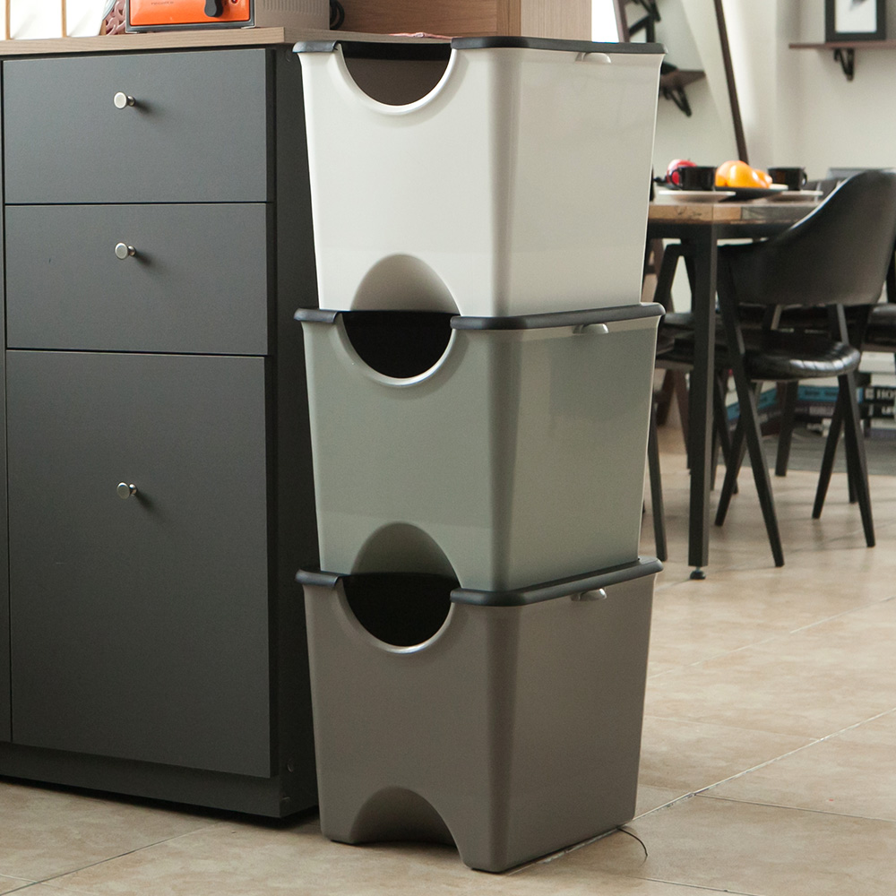 에코홀릭 재활용 분리수거함 3단 90L 가정용 분리수거 쓰레기통