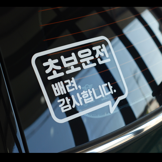 말풍선 초보운전스티커 심플하고 눈에 잘 보이는 귀여운 디자인 170x140mm - 상품 이미지