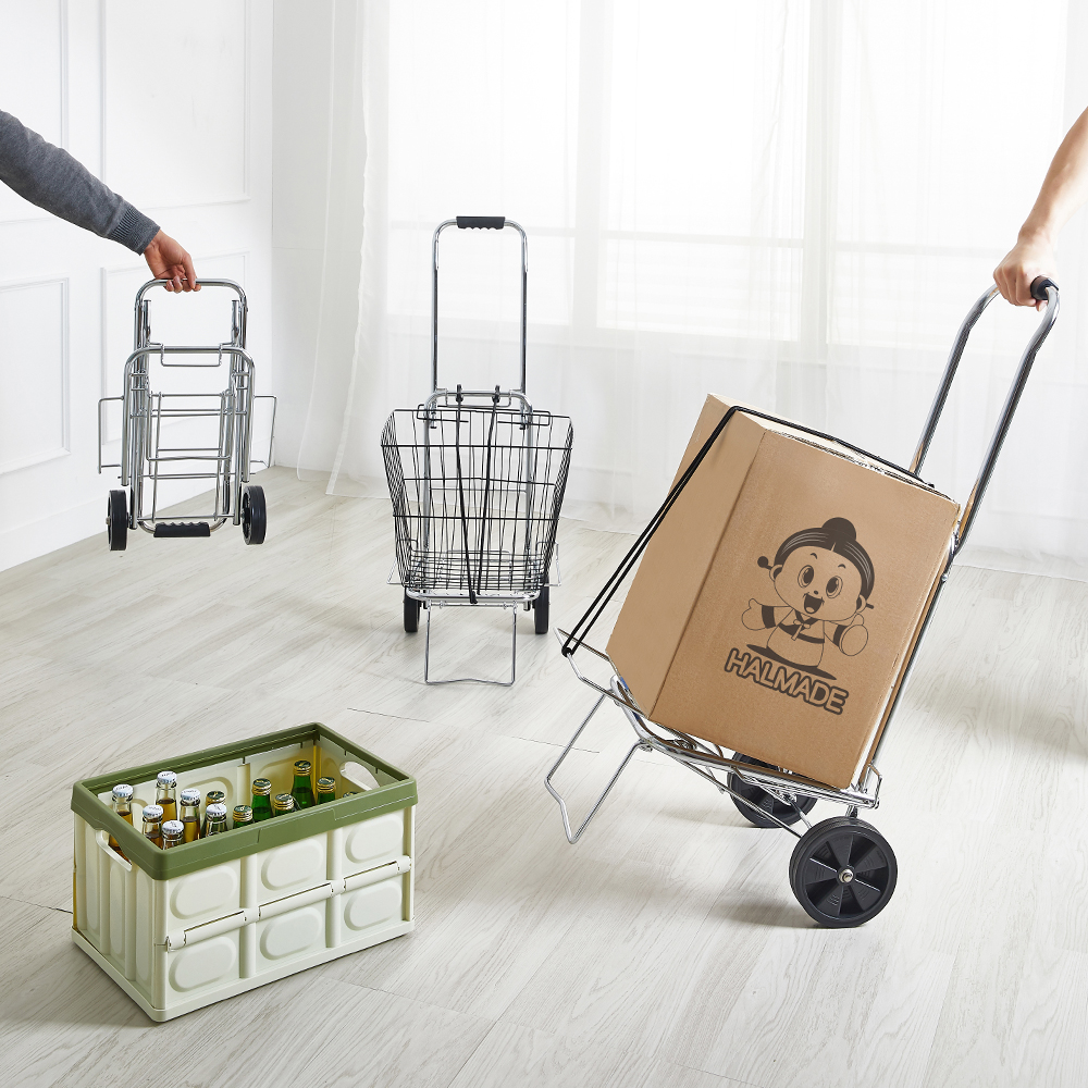 할메이드 시장바구니 바퀴장바구니캐리어 손수레 접이식핸드카트 폴딩쇼핑카트 윙핸드카 대