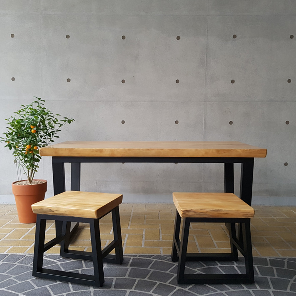 [우드/식탁용] 우드슬랩 디자인 식탁 스툴