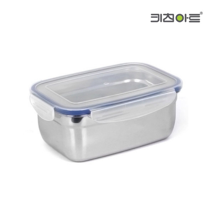 키친아트 피앙세 스테인레스 밀폐용기 스텐 찬통 사각 4호 1000ml - 상품 이미지