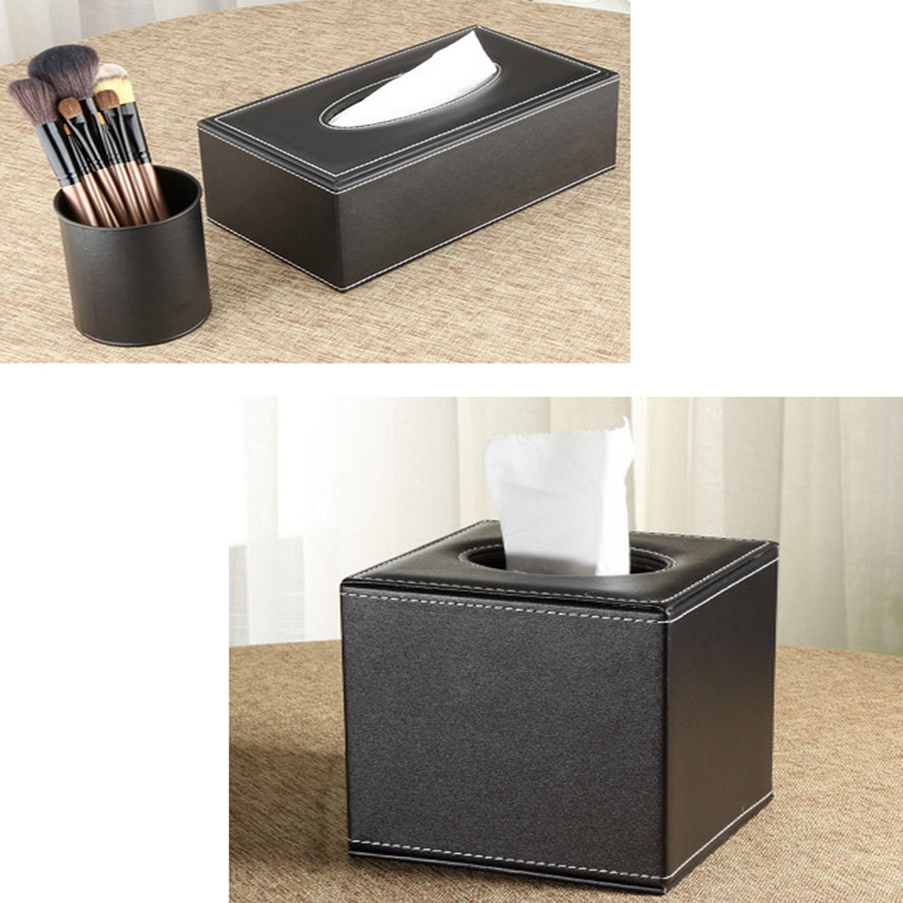 고급스러운 가죽 휴지 케이스 티슈 각티슈 커버 곽 원목 정사각형