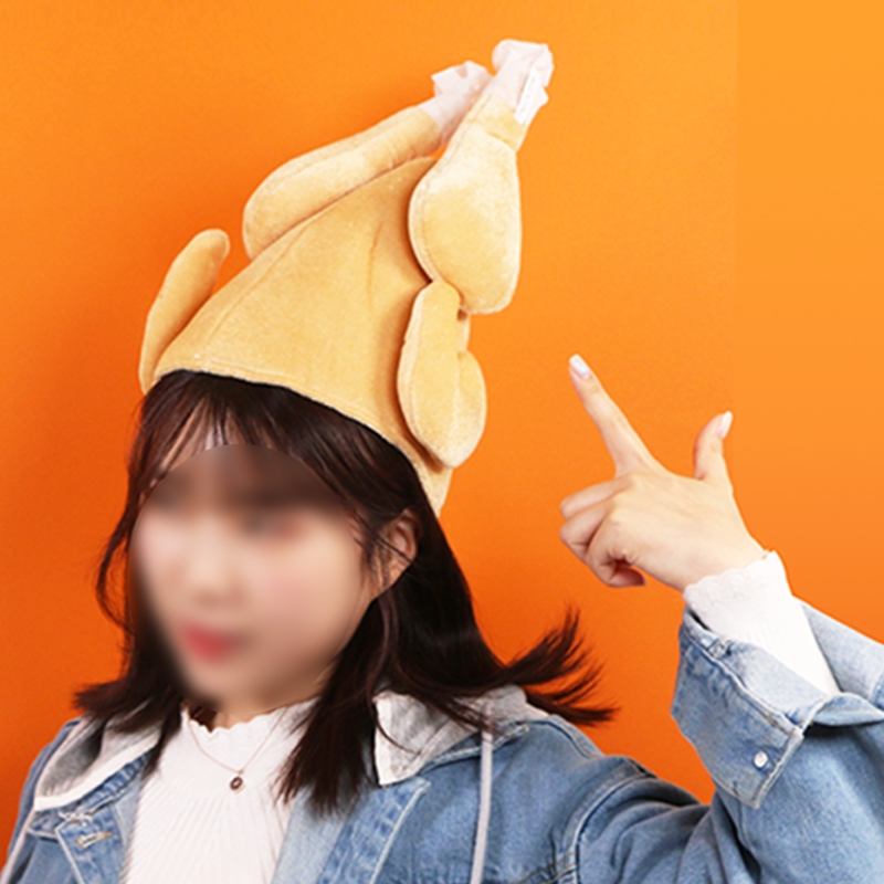 춤추는 닭 치킨 모자 [핵 인싸 통닭 닭다리 생일축하 이벤트 파티 선물] - 상품 이미지