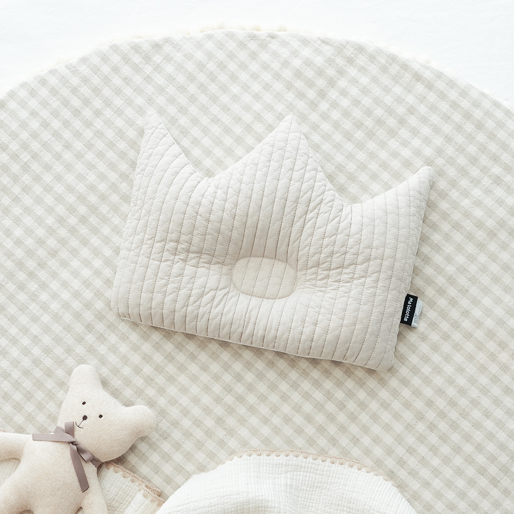 [원가이하] 마롤로뜨 100수 누빔 아기 베개 왕관 짱구 베개 신생아 유아