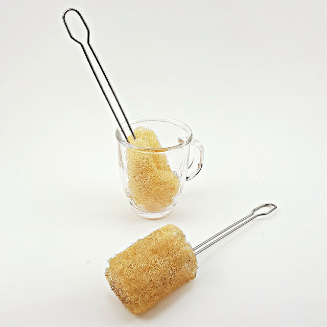 천연수세미 스텐 손잡이 병솔 제로웨이스트 루파 22cm