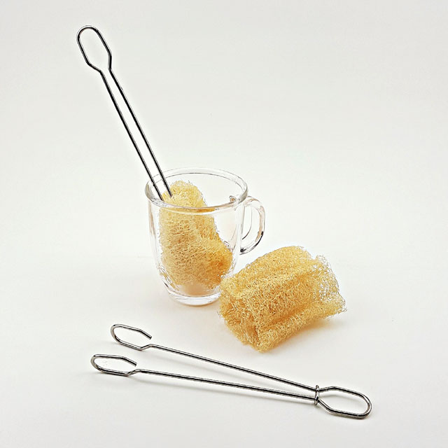 천연수세미 스텐 손잡이 병솔 제로웨이스트 루파 22cm