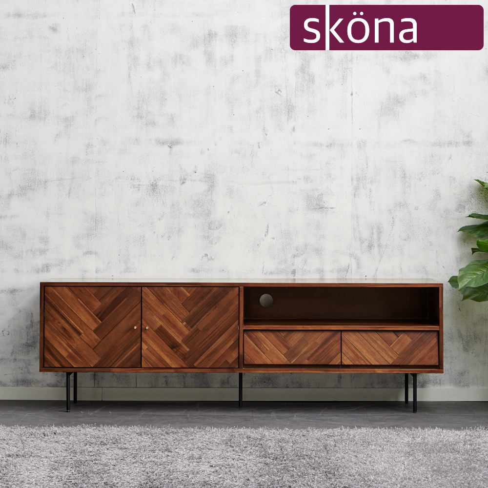 스코나 캐스퍼 헤링본 원목 2000 거실장 티비장 TV다이