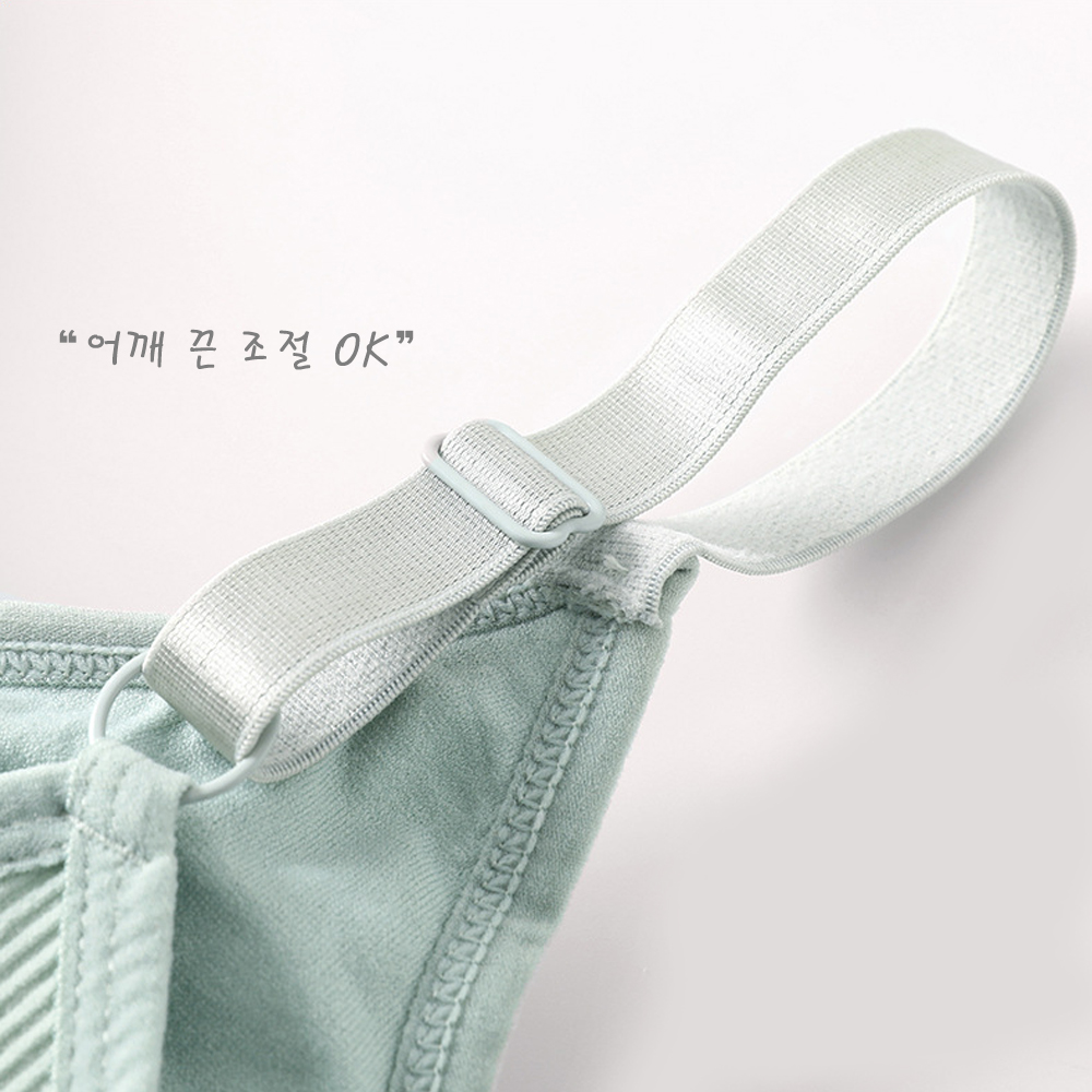 스포츠브라 베이직골지 탑 캡내장 노와이어 수면브라 편한 브라렛 - 상세 이미지 5