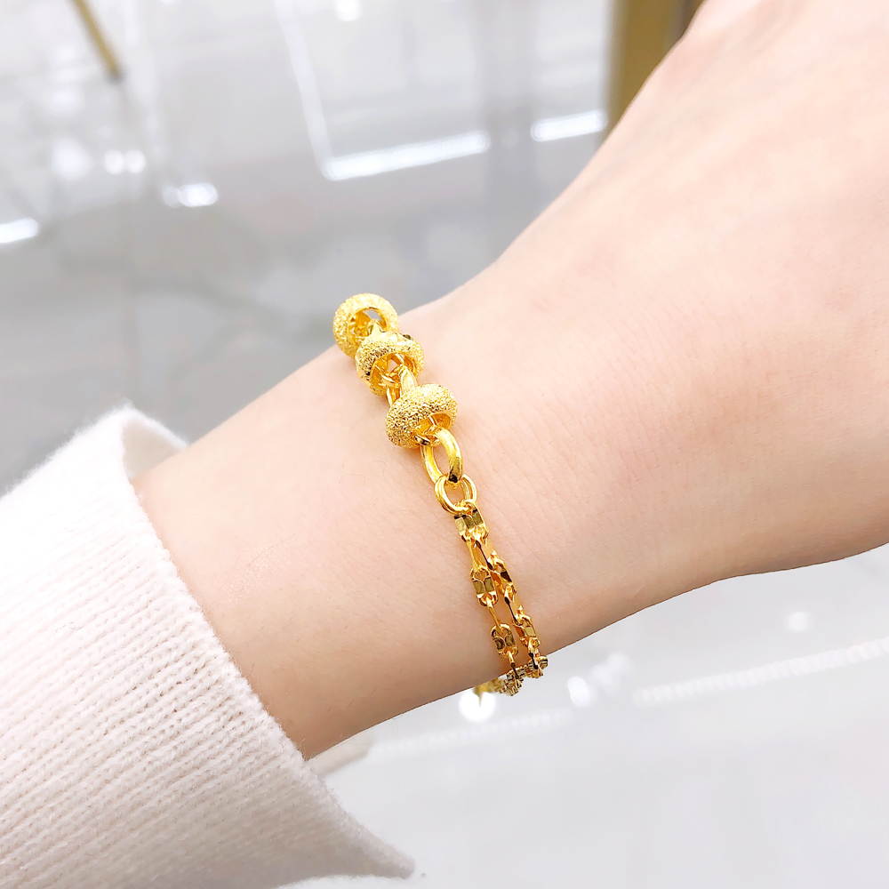 24k 순금팔찌 라운드 두줄 팔찌 + 여유줄 2cm 11.25g
