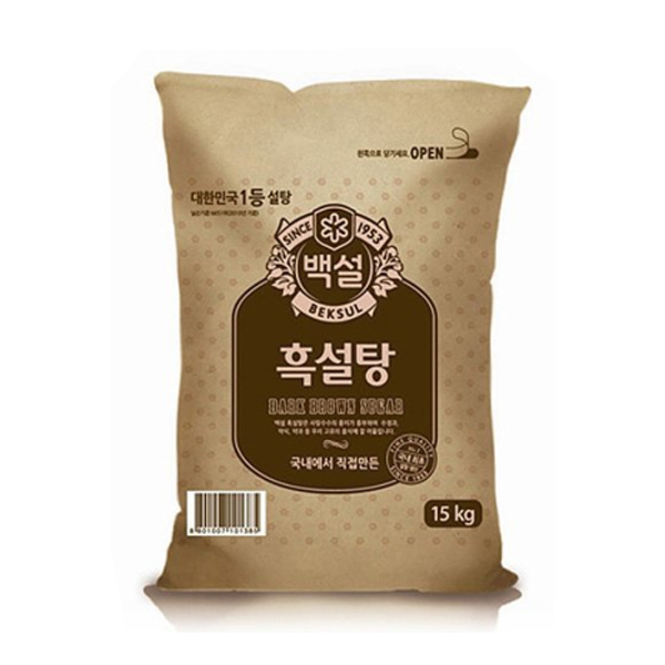CJ 제일제당 백설 흑설탕 15kg 삼온당 흑색설탕 매실 매실청 대용량 : 가마랑