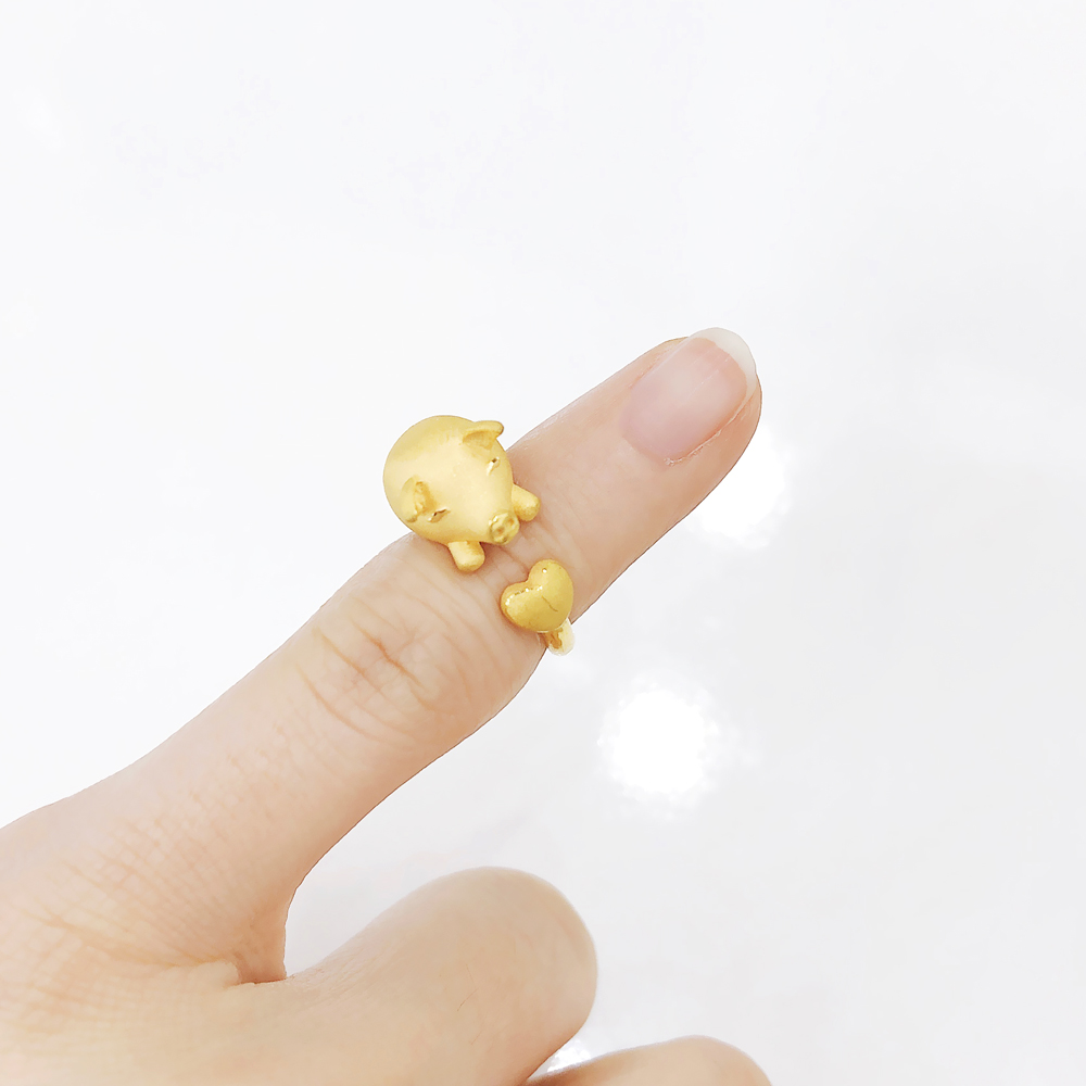 24k 순금반지 하트 미니 돼지 아기반지 돌반지 3.75g