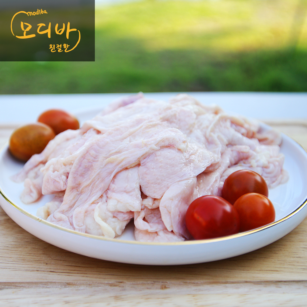 국내산 닭스킨 닭껍질 닭껍데기 염지 / 무염지 1kg 이미지 2