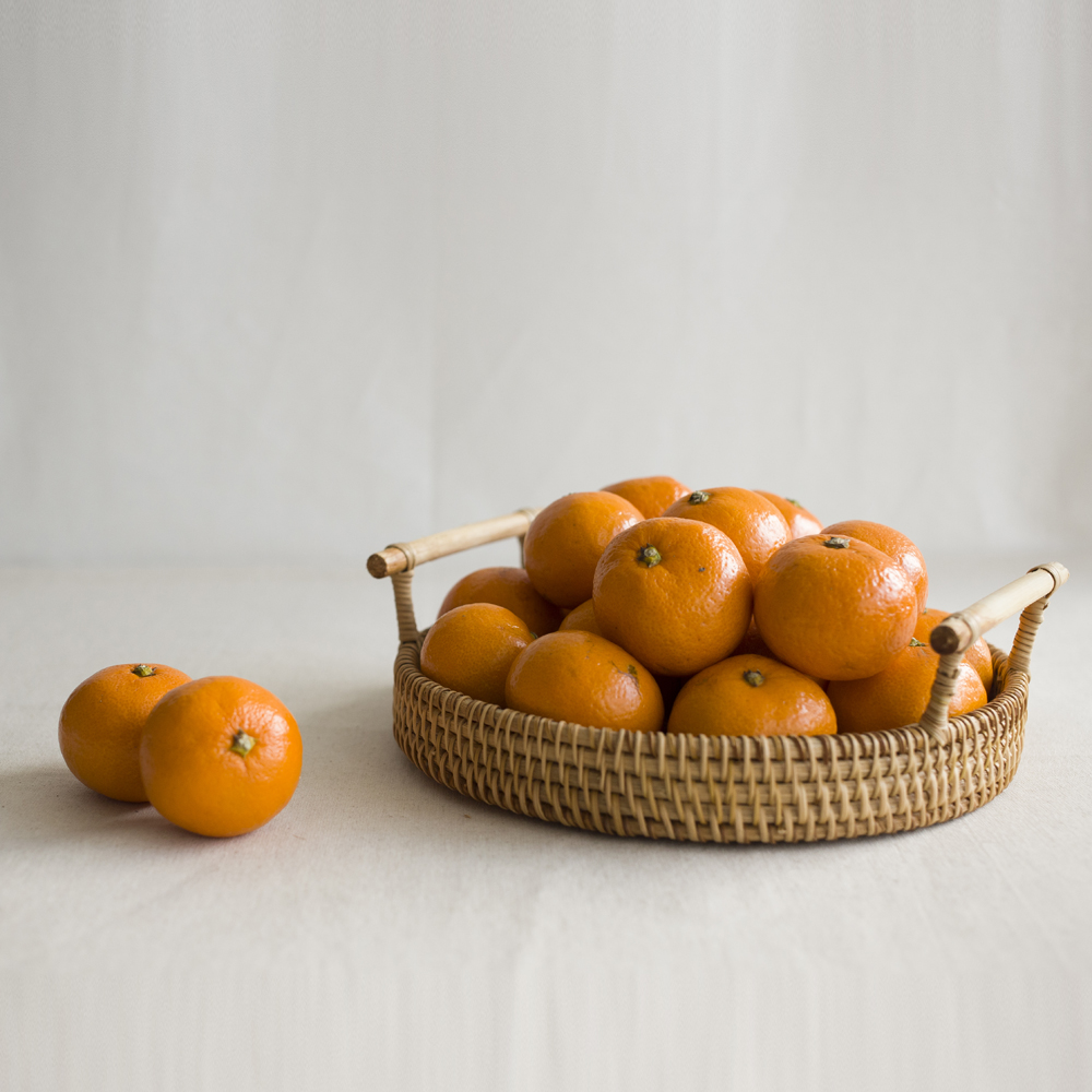 라탄 원형 트레이 라탄 소쿠리 쟁반 귤바구니 과일담는그릇 소