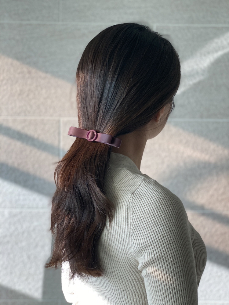 레더 리본 바나나핀 고급 가죽 핸드메이드 자동핀 후기 바나나핀 추천 가죽 바나나핀