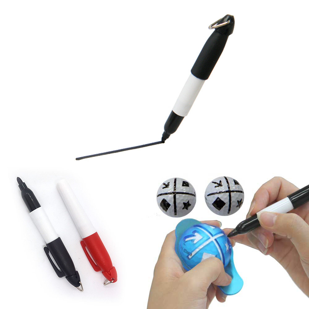 골프공에 그리세요 볼라이너 전용 유성펜 3EA 레드 블랙 블루 마킹펜 사인펜 - 상품 이미지