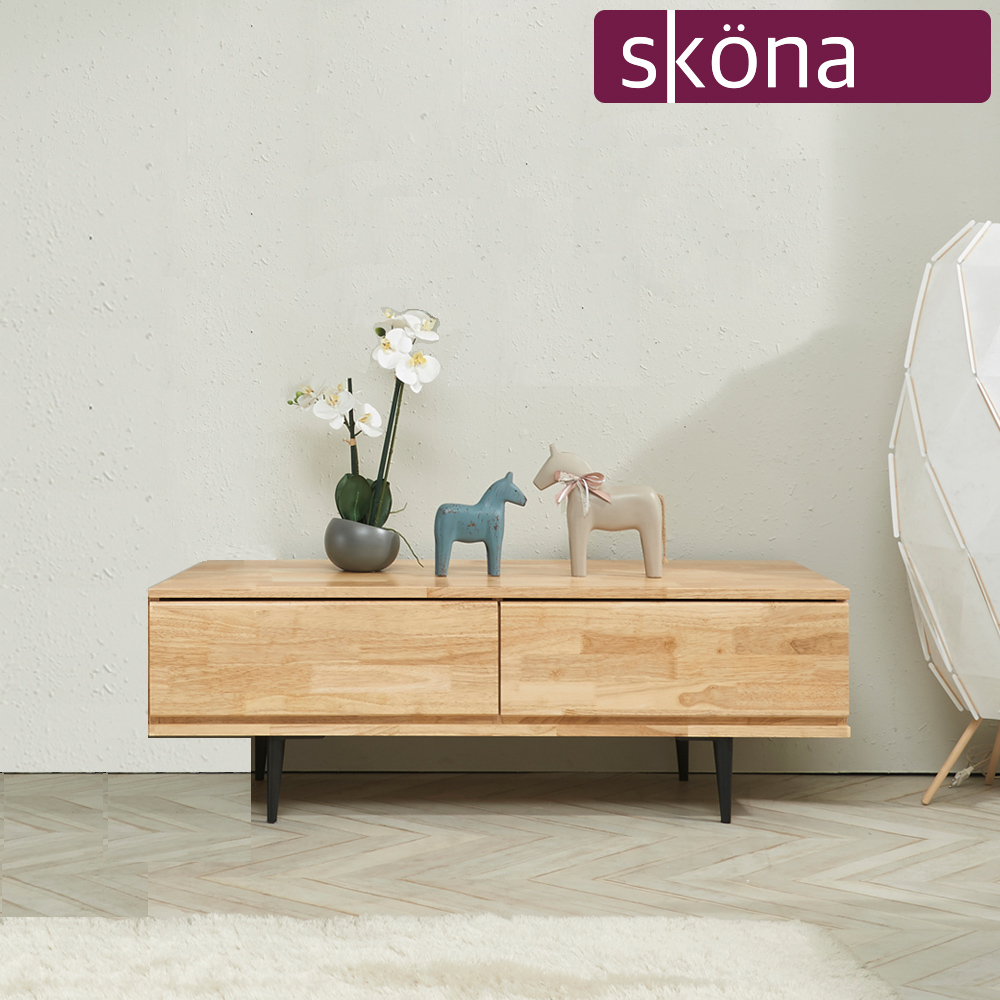 스코나 브레시 원목 1200 거실장(고무나무) 티비장 TV다이