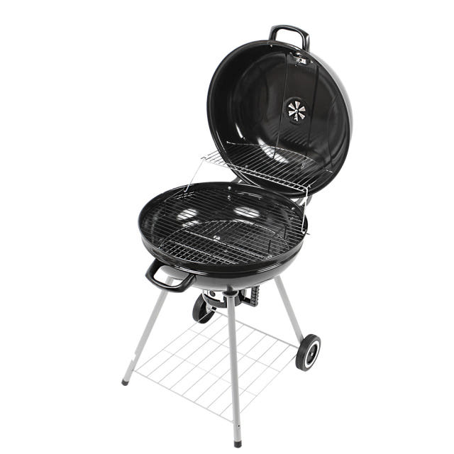 꾸버스 애플 47 바베큐그릴 훈제 직화 야외 캠핑 펜션 숯불 화로 BBQ 원형 법랑 화로대
