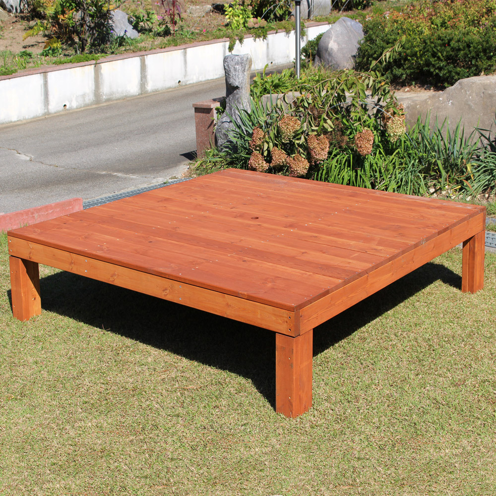 야외테이블 원목 조립식평상 테라스 피크닉 정원 평상마루 세트 600X600