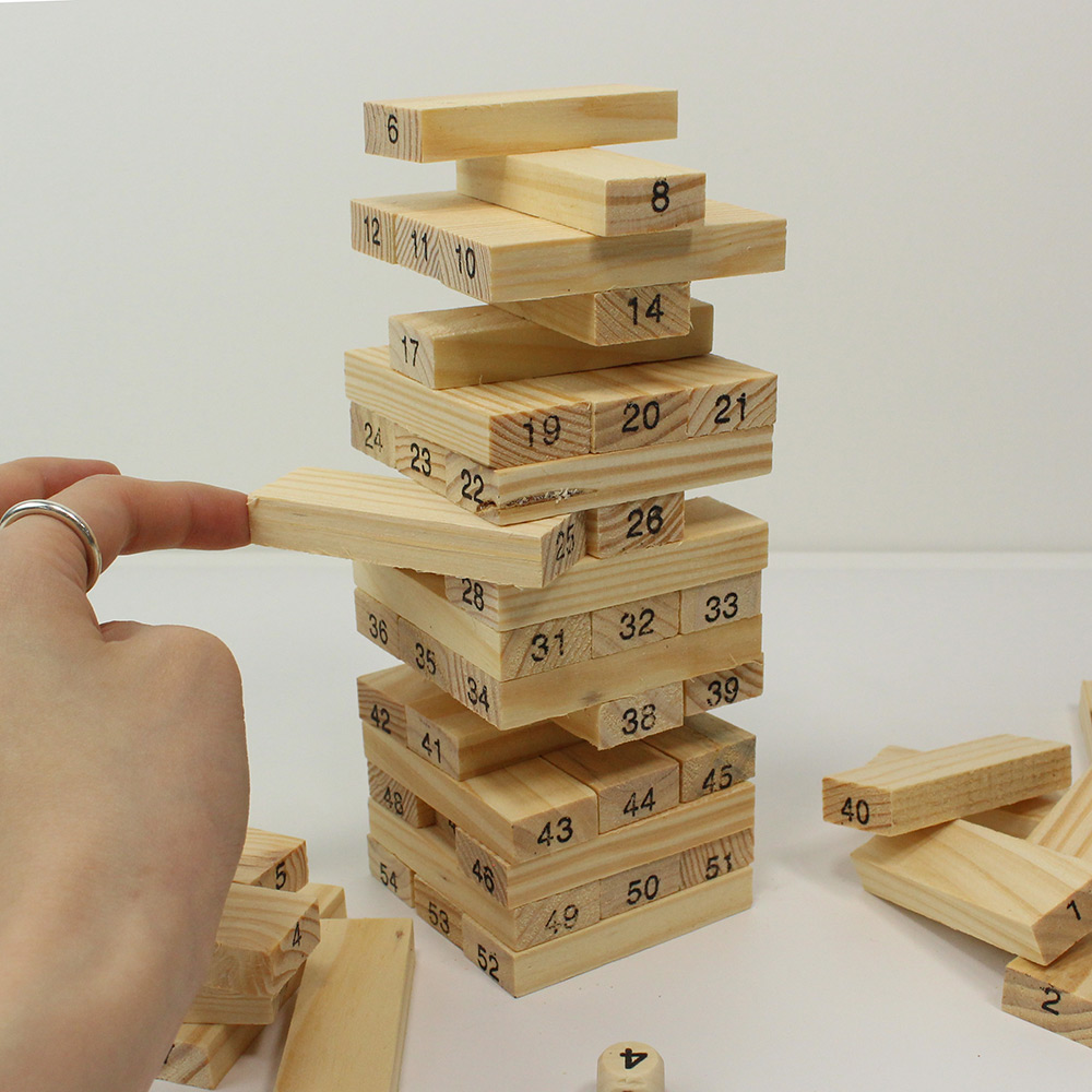 나무블럭쌓기 54pcs 보드게임 - 상품 이미지