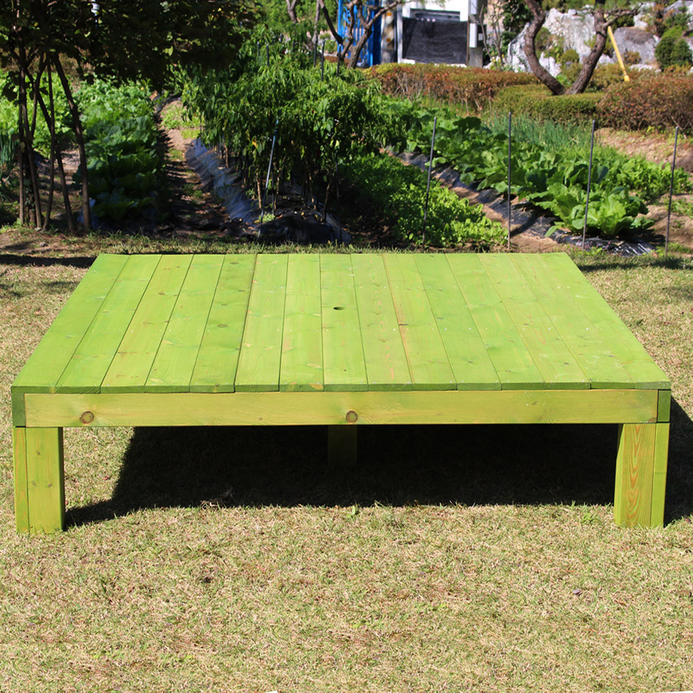 야외테이블 원목 조립식평상 테라스 피크닉 정원 평상마루 세트 600X600