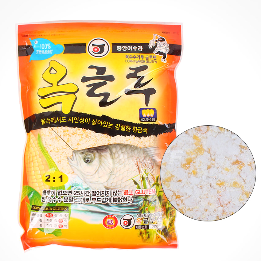 중앙어수라 옥글루 글루텐 옥수수가루 미끼 민물 낚시 떡밥 어분 - 상품 이미지