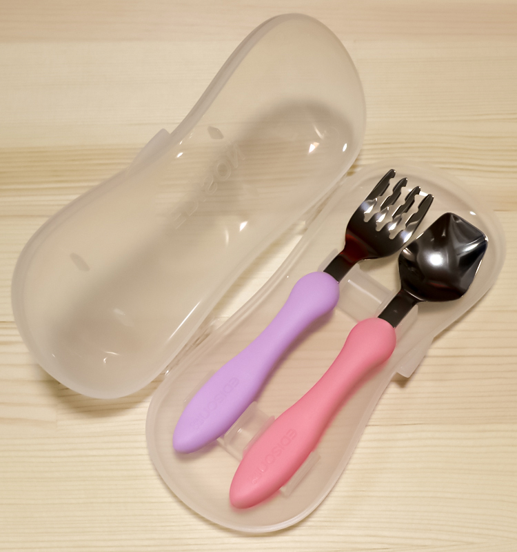 KJC 에디슨 마마 베이비 스푼 포크 케이스 포함 세트 - 하카타몰
