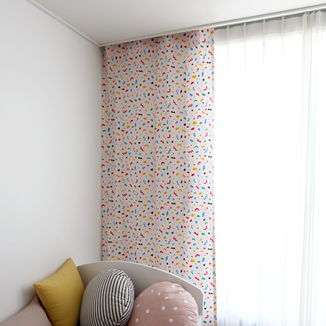잇츠 꽃무늬 아이방 커튼 핀스타일 S - 100x150
