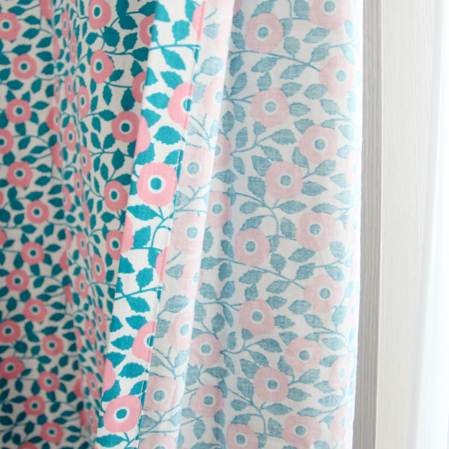 민트쵸콜릿 꽃무늬 아이방커튼 S - 100x150 핀꽂이