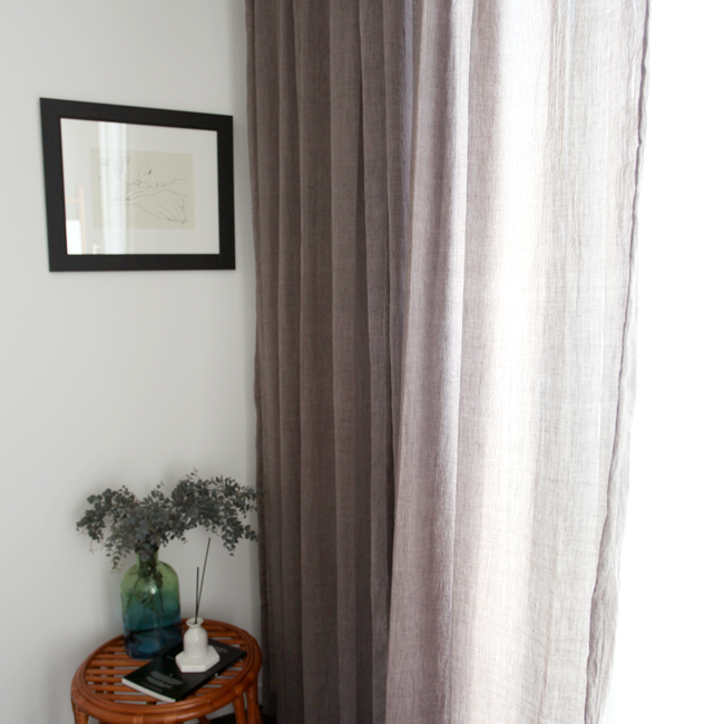 아사커튼 - 브라운 챠르르 속커튼 여름 맞춤제작