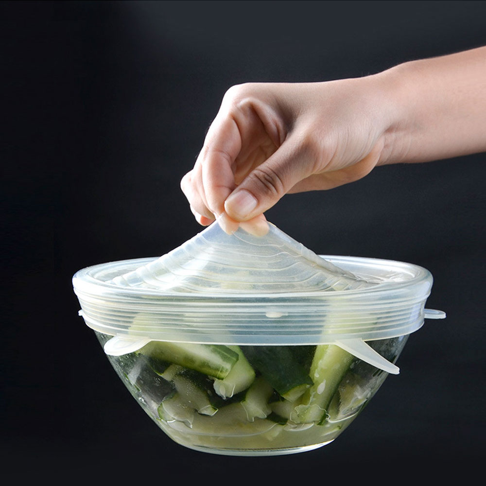친환경 만능 실리콘 늘어나는 랩 쿠킹 그릇 덮개 고무 뚜껑 전자레인지 랲 6P - 상세 이미지 5