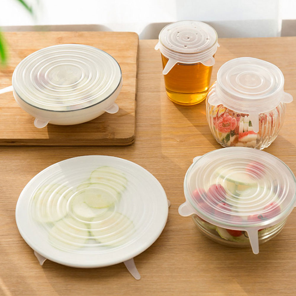 친환경 만능 실리콘 늘어나는 랩 쿠킹 그릇 덮개 고무 뚜껑 전자레인지 랲 6P - 상세 이미지 3