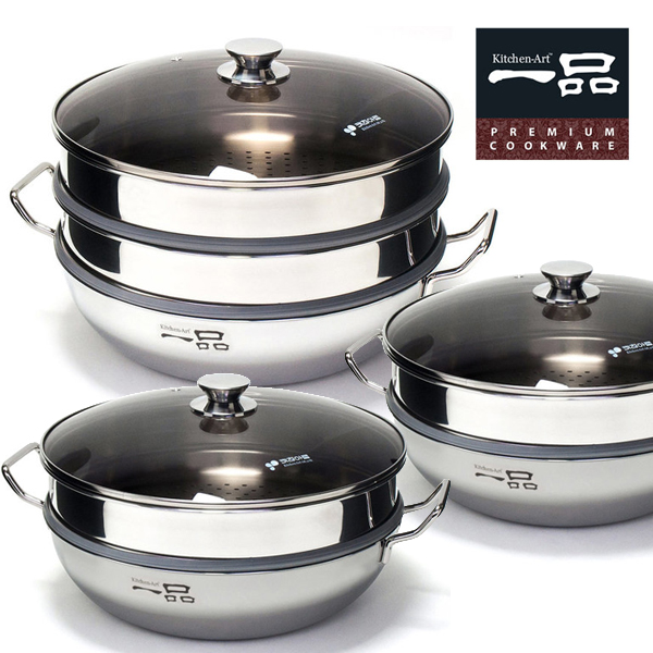 키친아트 인덕션 찜냄비 2단 찜솥 통3중 스텐304 28cm - 상세 이미지 2