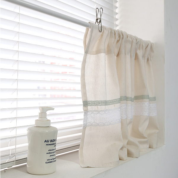 레이스 포인트 작은창 바란스 주방 커튼