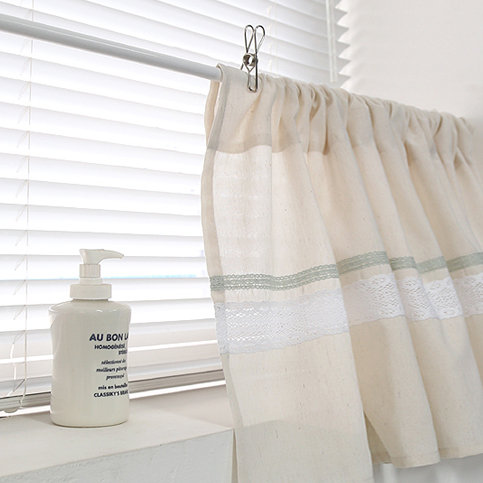 레이스 포인트 작은창 바란스 주방 커튼