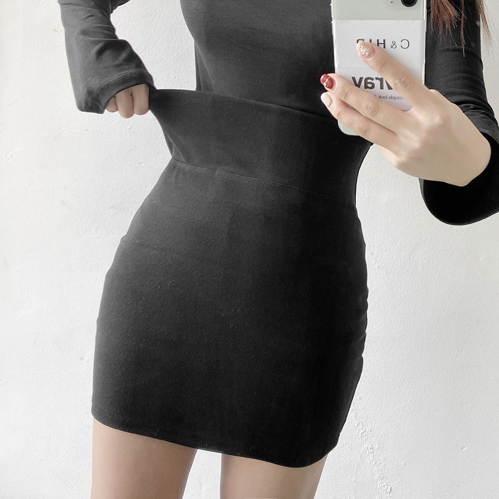 힙업 하이웨스트 기본 베이직 벌룬 면스판 밴딩 미니스커트 5color 이미지 7