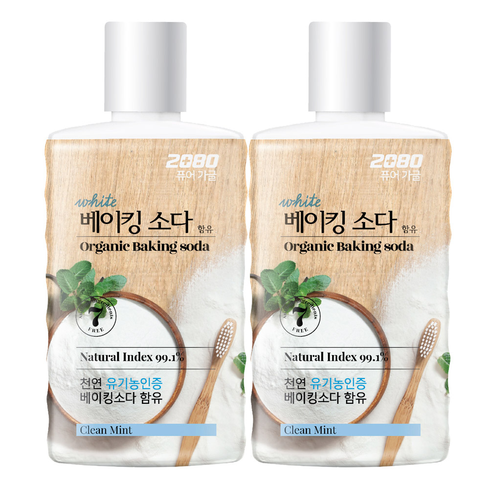 2080 퓨어 베이킹소다 가글 클린민트향 750ml X2개 - 상품 이미지