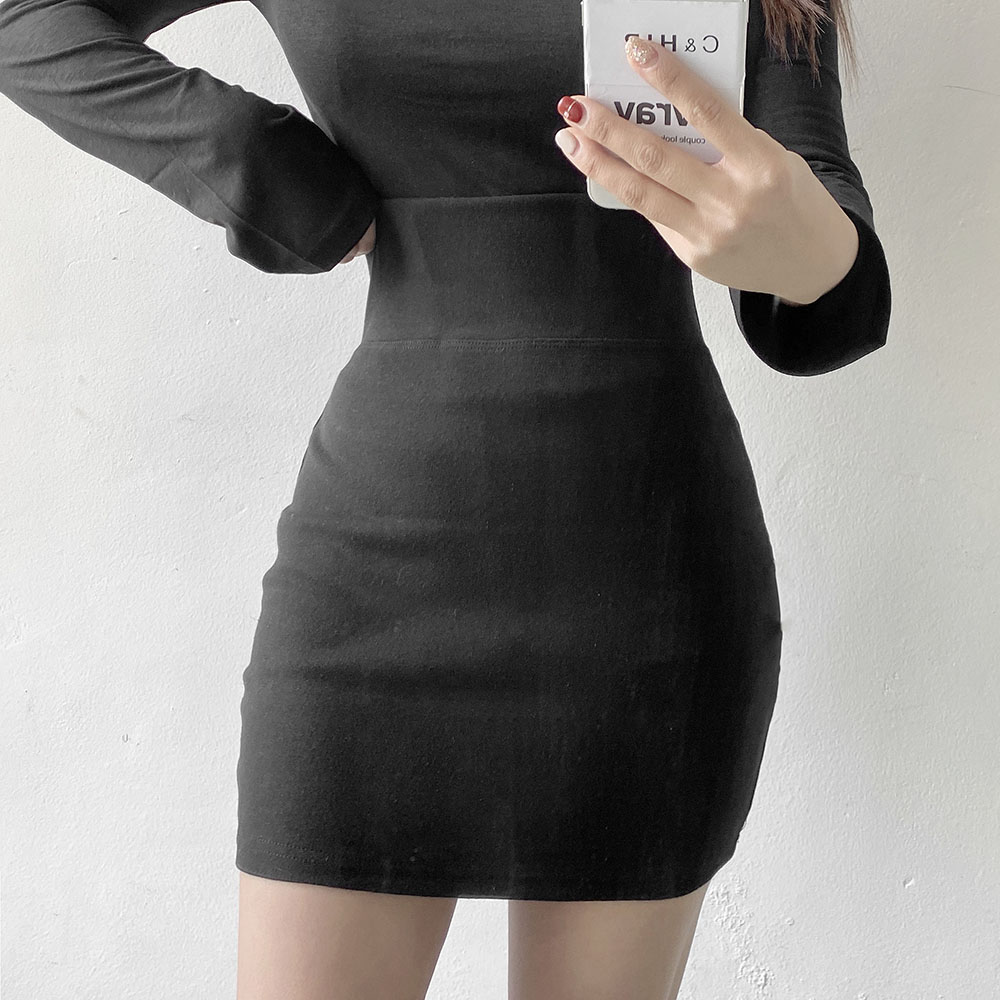 힙업 하이웨스트 기본 베이직 벌룬 면스판 밴딩 미니스커트 5color 이미지 6