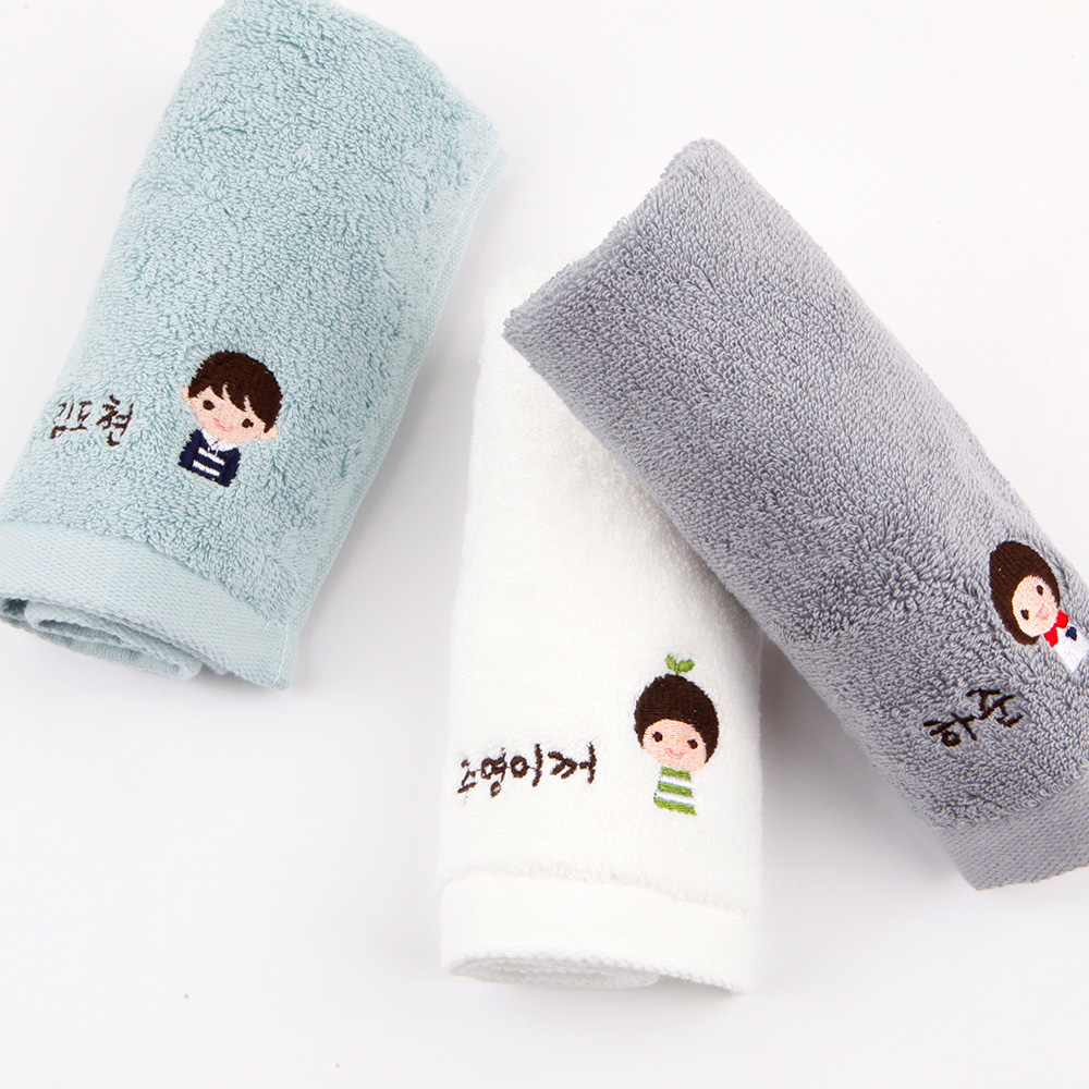 주문제작 어린이집 네임 수건 송월 아이들 Set pink 여아리본 5장 - 상세 이미지 3