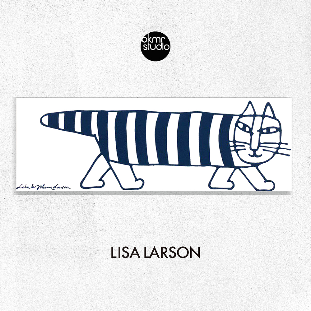 리사라르손 블루냥이 캔버스 패브릭 그림 액자 - 상품 이미지