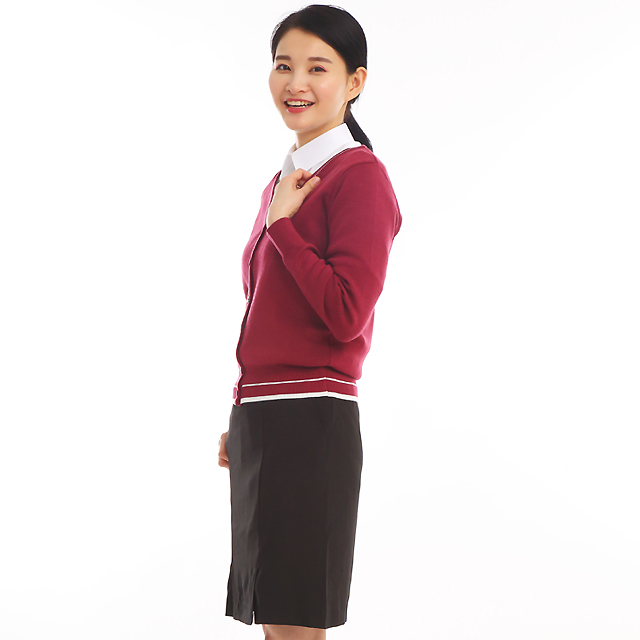 자주색 서빙가디건 식당 간호사유니폼 홀서빙복 - 상세 이미지 4