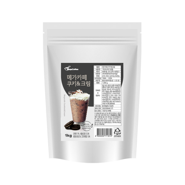 메가카페 쿠키앤크림 파우더 1kg 1박스 12개 : MEGACOFFEE