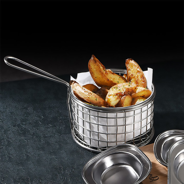 이딜리 스텐 미니 튀김 바스켓 원형 소 / 중 / 대