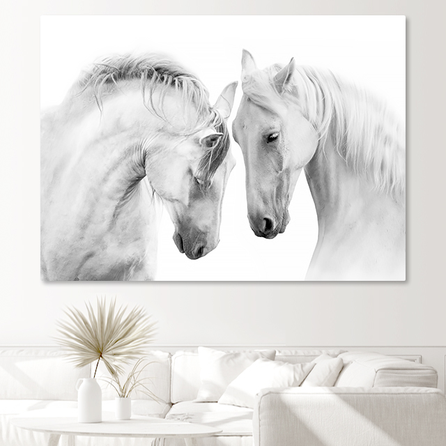 말 그림 액자 백마도 팔마도 캔버스 포스터 A4