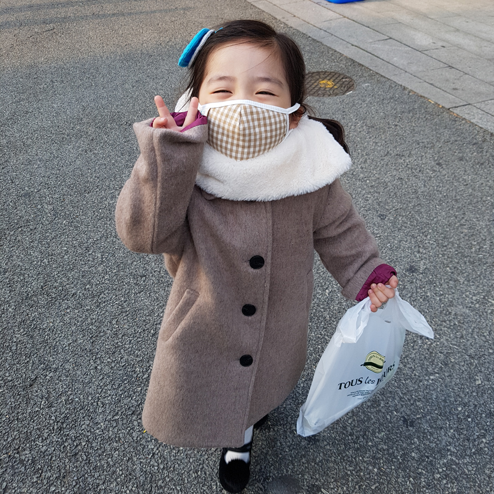 유아 오가닉 방한 입체 면마스크